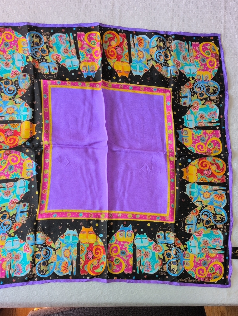 Laurel Burch Silk Square Cat Scarf